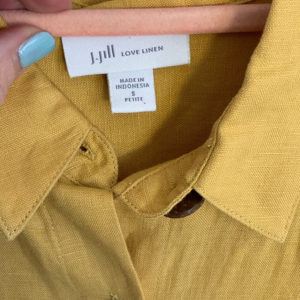 J. Jill Love Linen Mustard Aline Women's dress size small - Picture 2 of 6